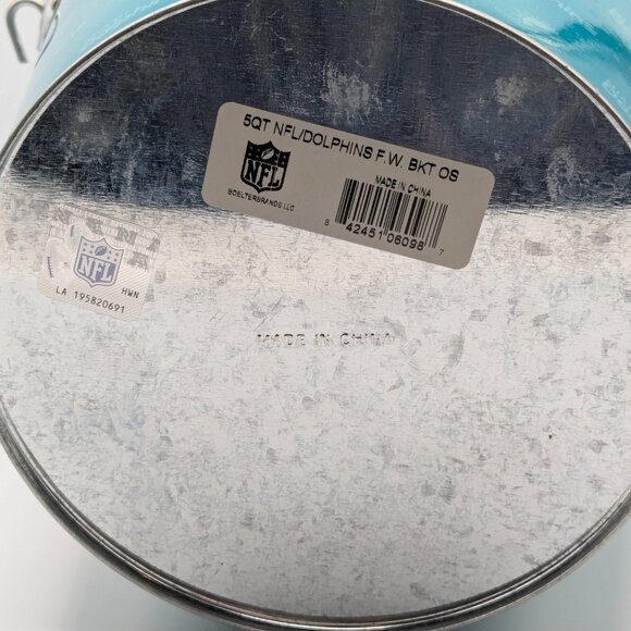 NFL Miami Dolphins 5 Qt Metal Pail with Handle - Picture 6 of 9